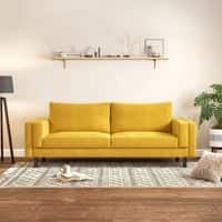 Nolan 3 Seater Fabric Sofa in Alphonso Yellow Colour
