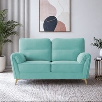 Osbert Velvet 2 Seater Sofa in Tourquise Color