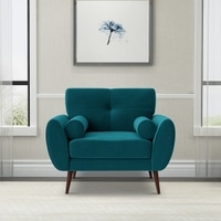 Faro Velvet 1 Seater Sofa in T Blue Colour