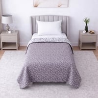 White And Chocolate Floral Cotton 400 Tc Reversible Single Bed Dohar 240 X160 Cm