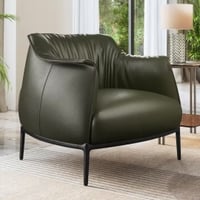 Odette Lounge Chair In Army Green Leather