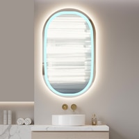 Oblong LED Mirror with Backlit Edge for Modern