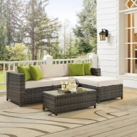 Orion  Outdoor Set in Grey Colour (1 Sofa, 1 Ottoman & 1 Table)