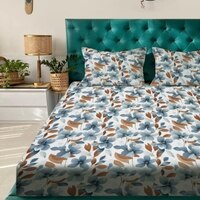 Multicolor Floral 180 TC Flat 1 Queen  Bedsheet with 2 Pillow Covers