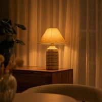 Sorrento Handicrafted Table Lamp in Black, blue and white Colour