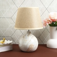 Marble Print Table Lamp Beige Sophisticated Design