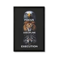 The Castle Decor Focus Discipline Execution Motivational Wall Art 8x12 Inch