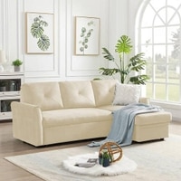 Scarlet  Pull Out Sofa cum Bed  in Beige Colour