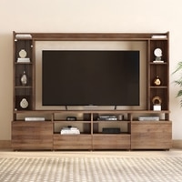 Celestin Engineered Wood Free Standing XL TV Unit in Classic Walnut