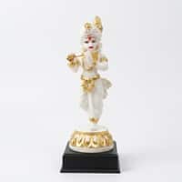 Devotional Murli Manohar Krishna Statue in White Colour