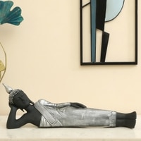 Aum Polyresin Figurine in Matte Black Colour