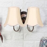 Devansh Dual Steel Metal  Wallmounted Lamp With Cotton Off-White Shade