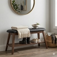 Scandinavian Ozel Bench Brown Cocoa Finish