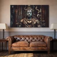 The Castle Decor Shiva Mahadev Wall Art Framed Painting 27x48 Inch