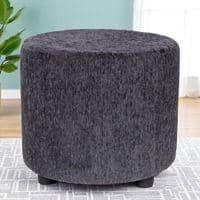 Iris Round Pouffee in Mossy Grey Fabric