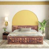 Brilliant Sheesham Wood King Size Bed Non Storage Bed Provincial Teak  Finish (72 x 78 inches)