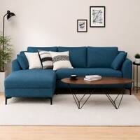 Casella 2 Seater Sectional Sofa with Left Chaise Lounge Navy