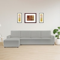 Left Aligned 3 Seater Left Aligned Chaise Light Grey Sofa Cover