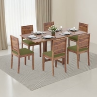 Danton Oribi Solid Wood 6 Seater Dining Table With Set Of 6 Chairs