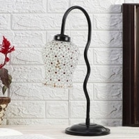 Multicolor Mosaic Glass Zig Zag Curvy Table lamp with Iron Base (EN01)