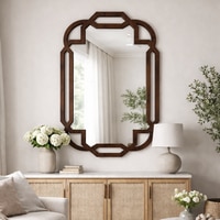 Portico Mirror Full Size in Wallnut Finish