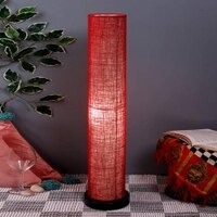 Penelope Maroon Cotton Shade Floor Lamp