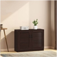 Bennis 12 Pair Shoe Rack in Dark Walnut Finish