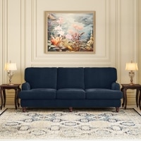 Ophelia 3 Seater Fabric Sofa (Sea Port Blue Velvet)