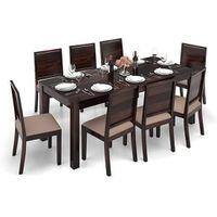 Arabia Xxl - Oribi 8 Seater Dining Table Set (Colour- Wheat Brown , Finish- Mahogany)