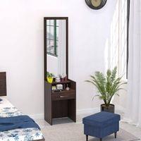 Adaly Engineered Wood Dressing Table Mirror with Drawer & Storage Shelf (Wenge)