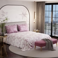 Stoa Paris Super King Size Cotton Bedsheet with 2 Pillow Covers  Size Blushwood Pink