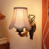 Devansh Gold Antique Wall Mounted Lamp With Beige Jute Shade