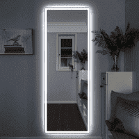 Full-Length Bedroom Dressing Mirror with Lights Adjustable LED Standing Mirror