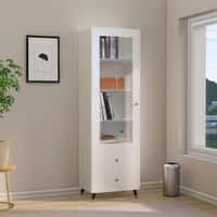 Hexa Engineered Wood Bookshelf Wooden Multipurpose Storage Rack in Frosty White Colour