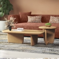 Kaya Solid Wood Side Table in Oak Finish