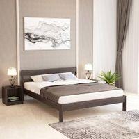 Roverb Engineered Wood Wenge Finish King Size Bed Without Storage