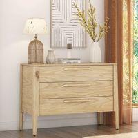Faye Solid Wood Chest Of Drawers In Natural White Ash Finish