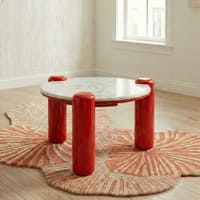 Vortex Marble Coffee Table In Red Pu Finish
