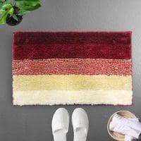 Lexi Maroon Solid Natural Fiber 24x16 inches Anti-Skid Bath Mat