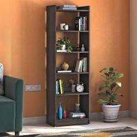 Megan Engineered Wood Bookshelf in Dark Wenge Finish