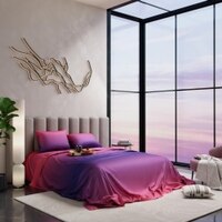 Stoa Paris Satin Bedsheets for Super King Size Bed with 2 Pillow Covers 300 TC UltrSatin Solid Premium Bedding Set Gifts for Couples Wedding Home Furnishing Skies of Paris Collection - Pink Indigo heets for Pink Indigo