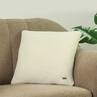 Mini Moss Knit Ivory Cushion Cover 16X16  Inches
