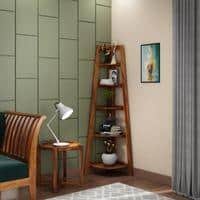 Kaka Solid Wood Bookshelf in Honey Oak Finish