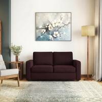 Apollo High Back 2 Seater  Fabric Sofa In Deep Plum Velvet Colour