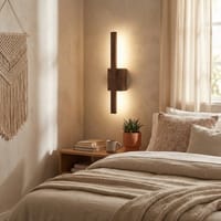Lineo Brown Solid Wood Wall Lights