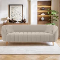 Nero Velvet 3 Seater Sofa in Cream Colour