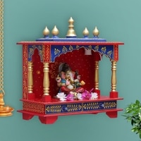D'Dass Sheesham and Mdf Wooden Home Temple For Pooja Mandir For Home