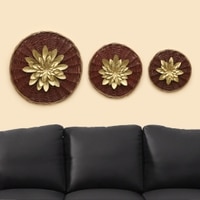 W-Anya Abstract Cane Wall Decor in Multicolor Set of 3