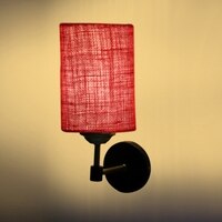Devansh Metal Electric Wall Light in Black Colour with Maroon Shade Count of 1 Light