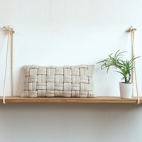 Basket Knit Pale Whisper Cotton Knitted Pillow Cover 12X20 Inches